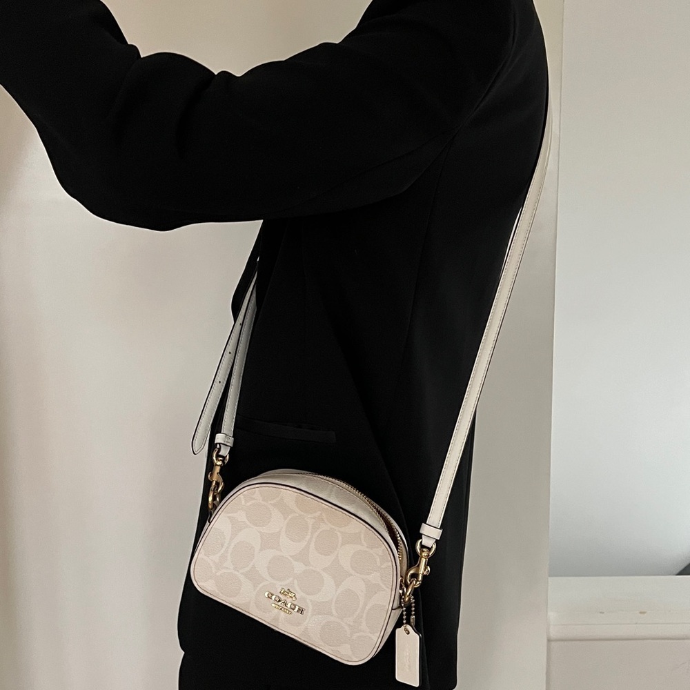 Coach Mini Serena Crossbody in Signature Logo Leather Goldtone Hardware
